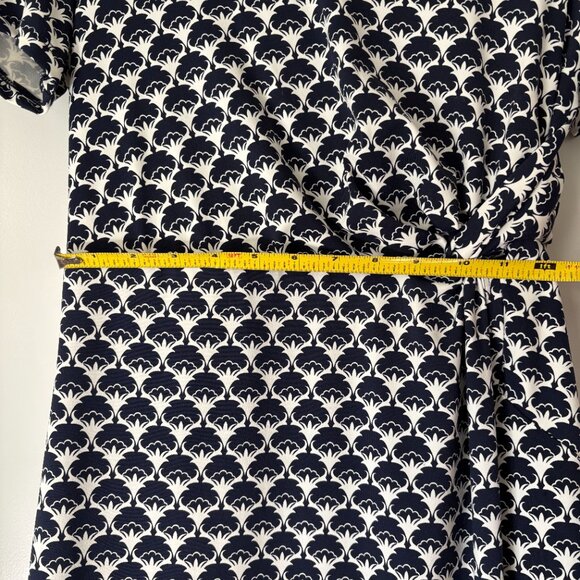 Like New Talbots Faux Wrap Dress in Navy and White - Size P Petite - Picture 6 of 9